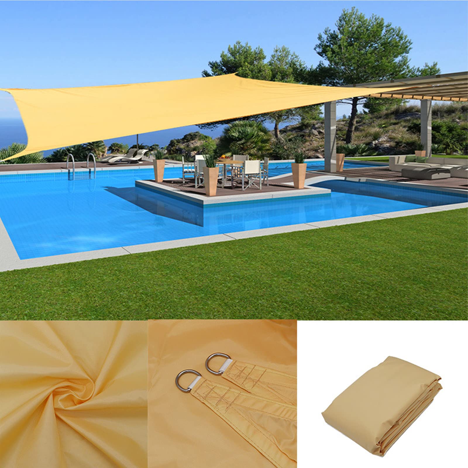 Parasole per esterni, 2,8 x 33,5 m, impermeabile, protezione UV al 98%, perfetta per feste in giardino, corda inclusa