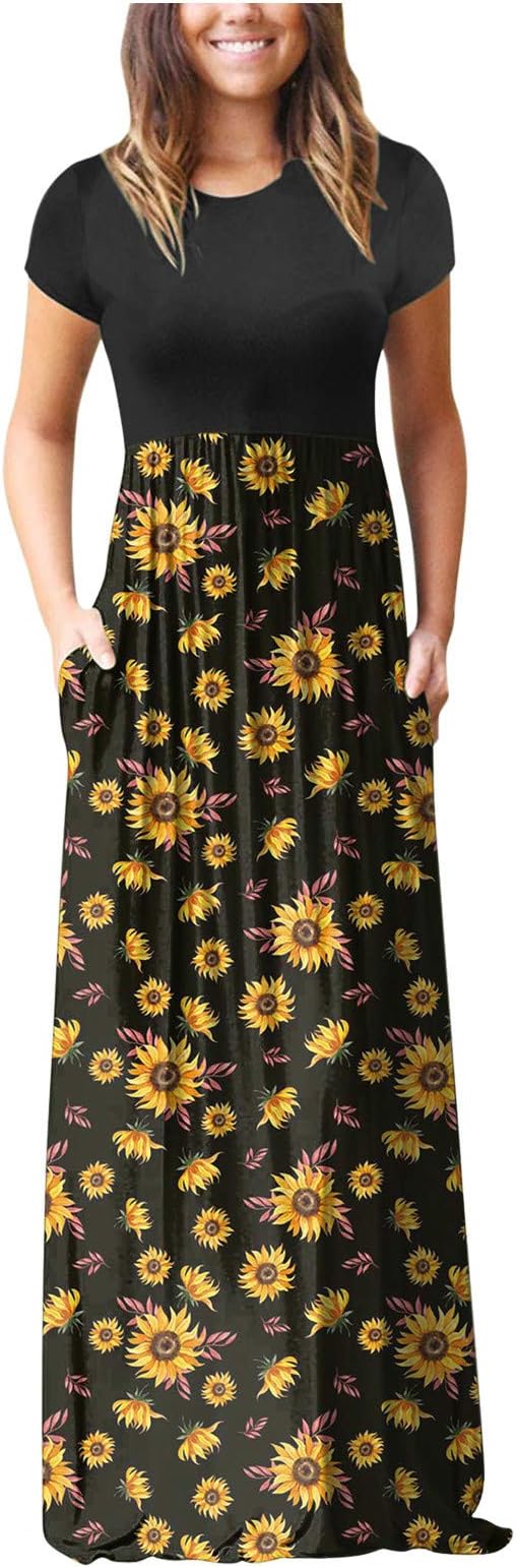 Ulanda Elegant Women's Maxi Dress Floral Printed Autumn Long Sleeves Casual Tunic Long Maxi Dress …