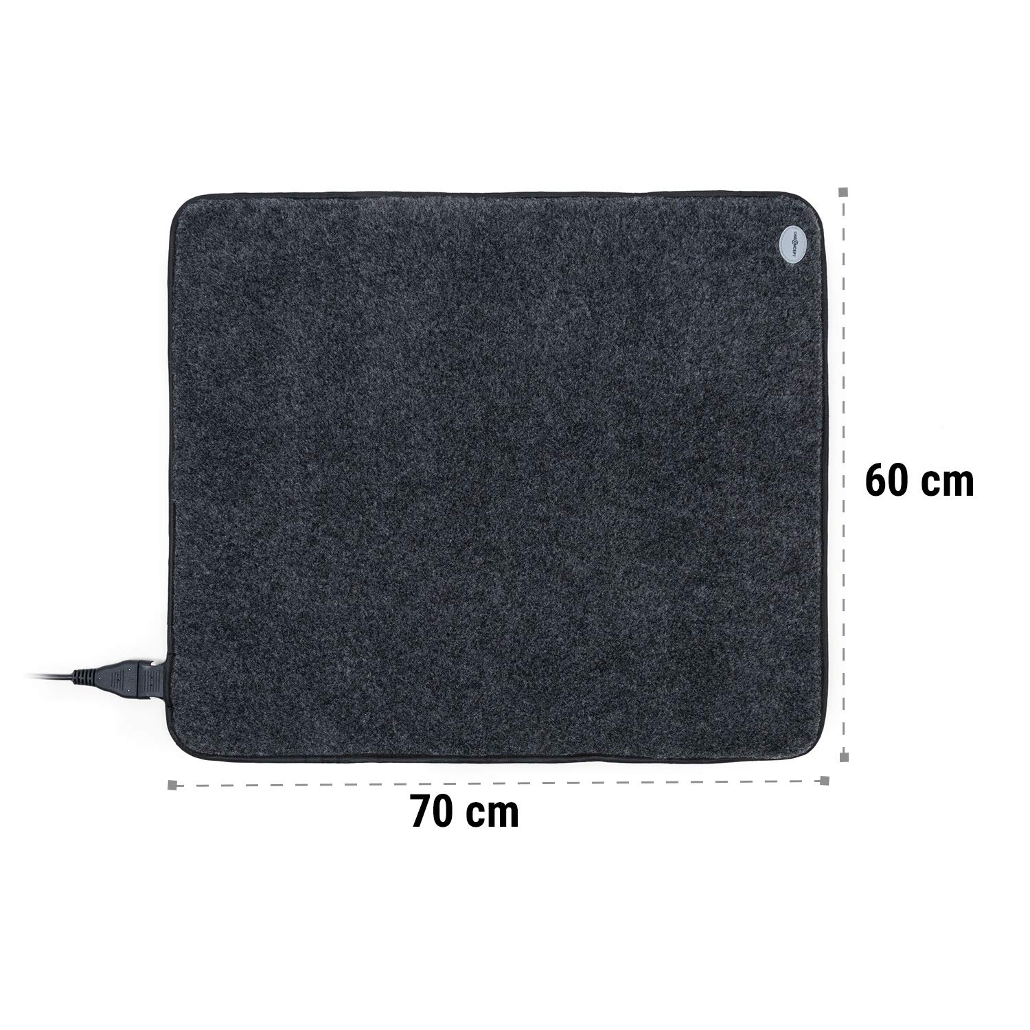 oneConcept Magic Carpet DLX Heizmatte Heizteppich, 60 x 70 cm, Leistung: 100 Watt, 4 Temperaturstufen, Timer-Funktion, LCD-Display, rutschfest, anthrazit