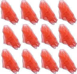 Hoerev Marca Malabares y pañuelos de Baile Paquete de 12 Aprox,40cm x 40cm,12 Rojo