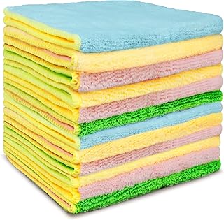 Microfiber Cleaning Cloths Cleaning Rags for Glass - EXEGO Dish Rags Microfiber Cleaning Towels Reusable Rags for Cleaning...