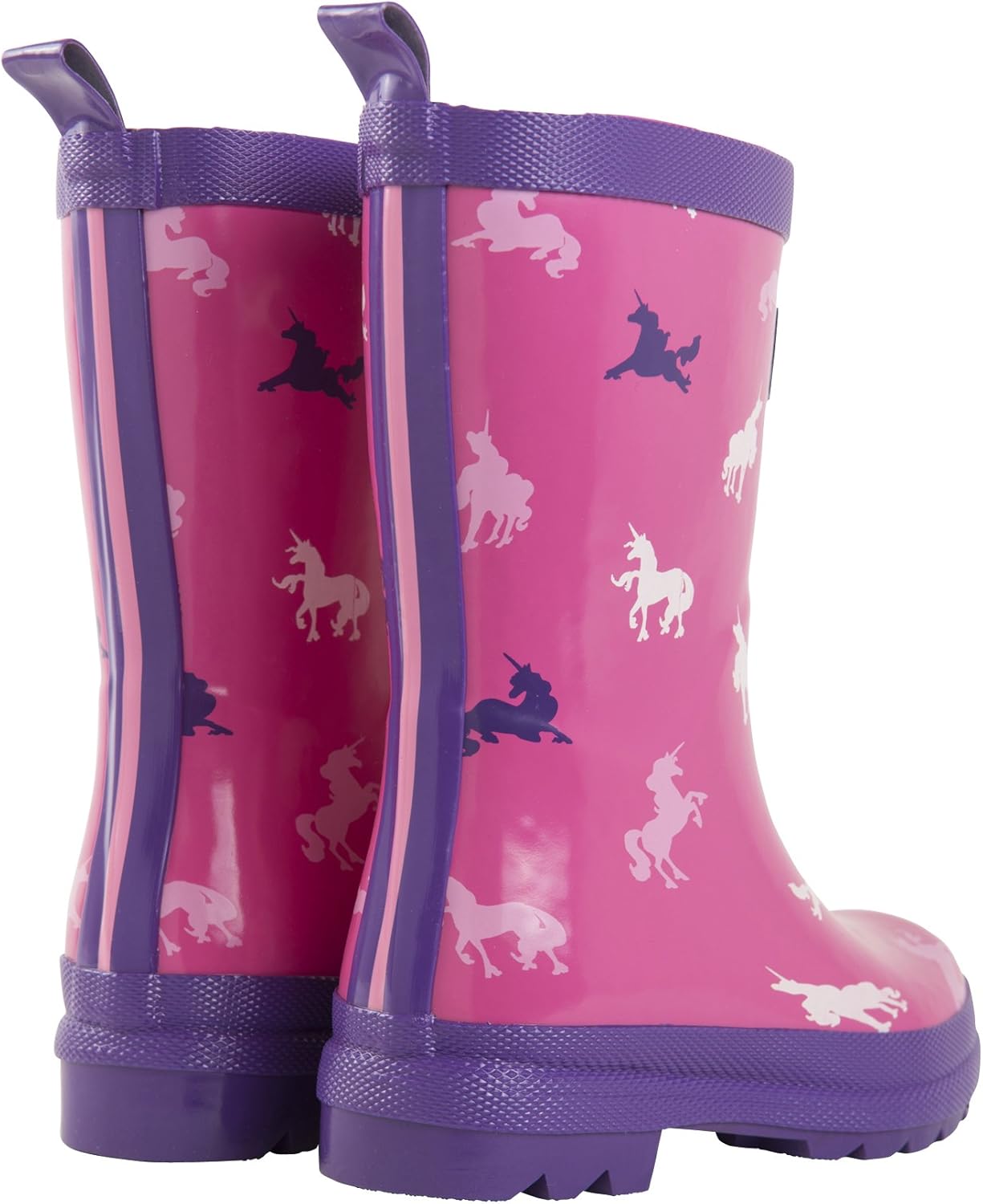 Hatley girls Printed Rain Boots 2 Big Kid Unicorn Silhouettes