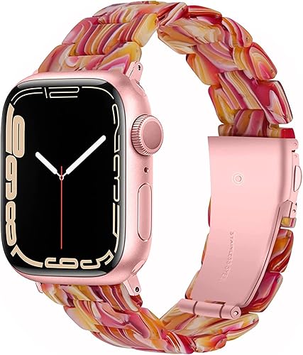 Miimall Compatible with Apple Watch Resin Band 38mm 40mm 41mm 42mm 44mm 45mm Color Series for Apple Watch SESE2 Series 9 Series8 Series 7 Series 6
