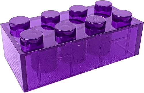 Miniatura 2 de Minizfigs 2 x 4 púrpura tranparent 100 piezas de ladrillos clásicos de construcción de ladrillos imprescindibles para el aula de niños, bloques