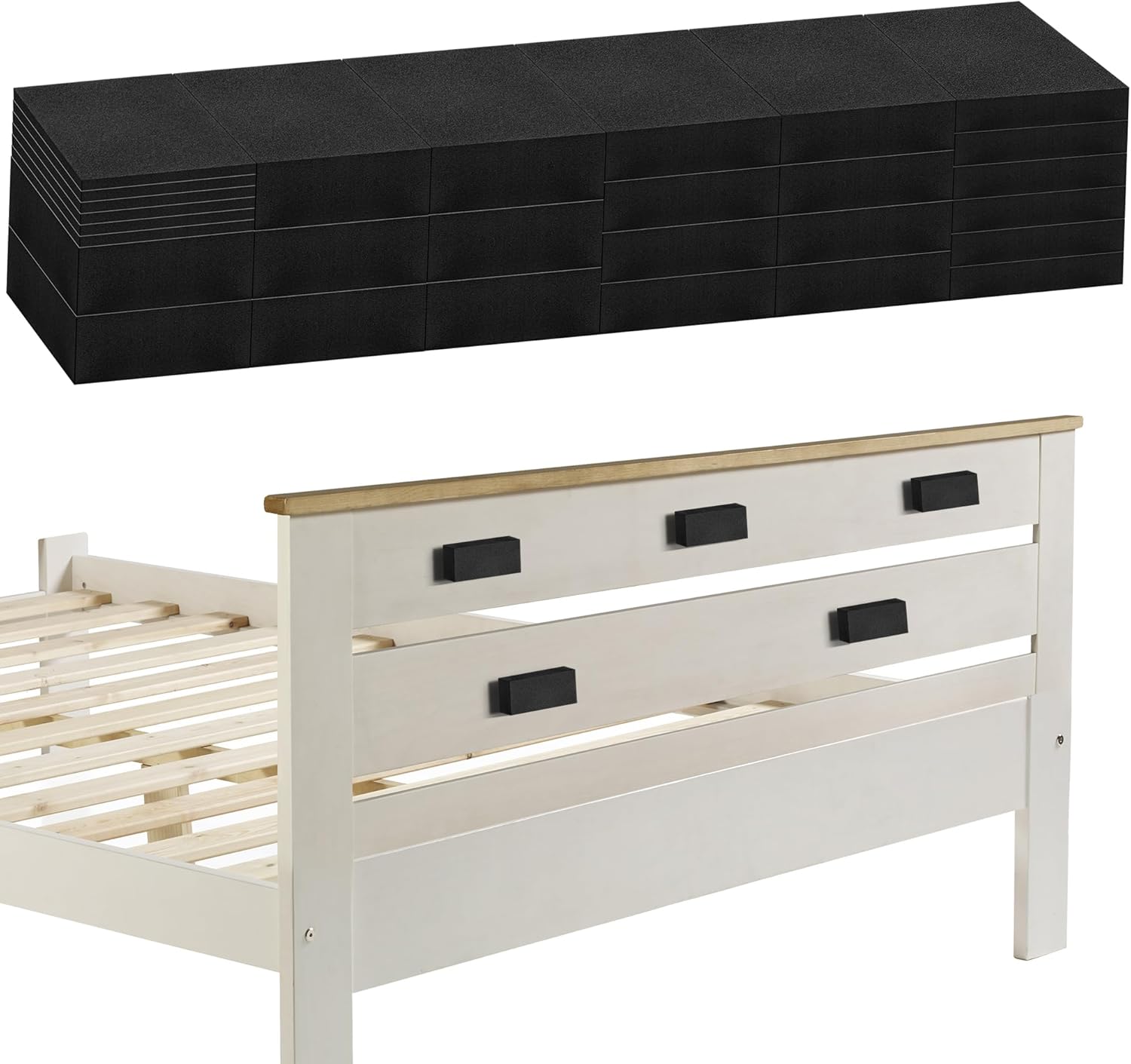 28 PCS Furniture Wall Protectors, Anglecai 4 Size EVA Foam Headboard Stopper for Wall Headboard Protector, 8P 20mm + 8P 15mm + 6P 10mm + 6P 3mm Thick Bed Frame Noise Stopper for Bed Wall Bumper