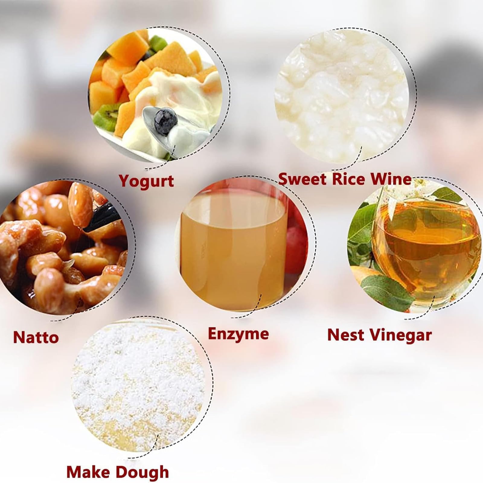 oiakus Natto Fermenter Adjustable Temperature Yogurt Machine, 2L Electric Yogurt Machine, High Temperature Resistant Container & Smart Panel Control, for Home Bar Dessert Shop