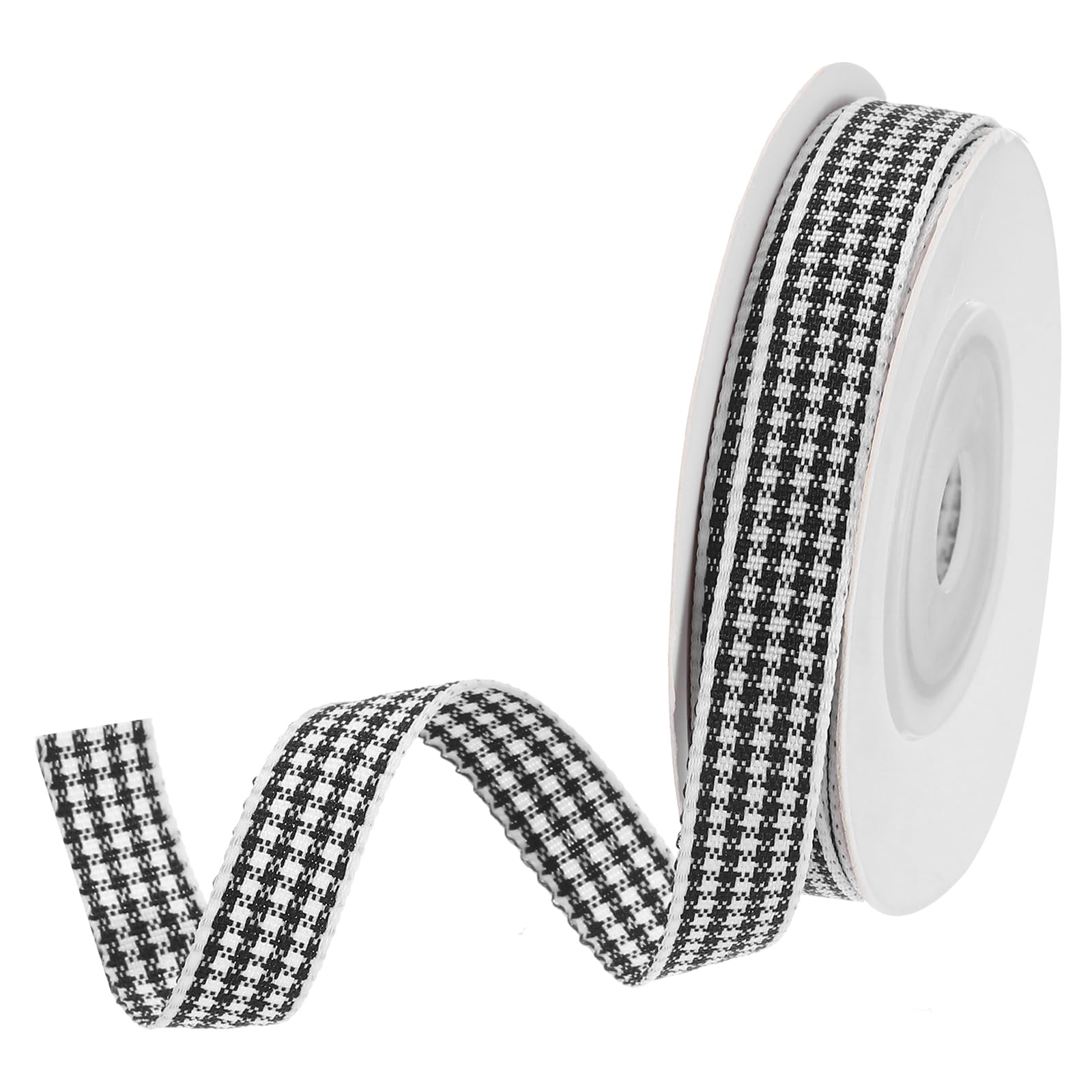 DMiotech 3/8 Inch 10 Yards Gingham Ribbon, Checkered Ribbon Plaid Ribbon for Gift Wrapping Decoration Art Craft DIY Black and White