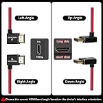 Alvin's Cables 8K HDMI 2.1 Cable 8K 60Hz 4K 120Hz High Speed for Atomos Ninja Monitor Left to Right Angled Braided Coiled Cable for Sony FS5 FS7,Canon C300,Nikon Z9 Camera,Red