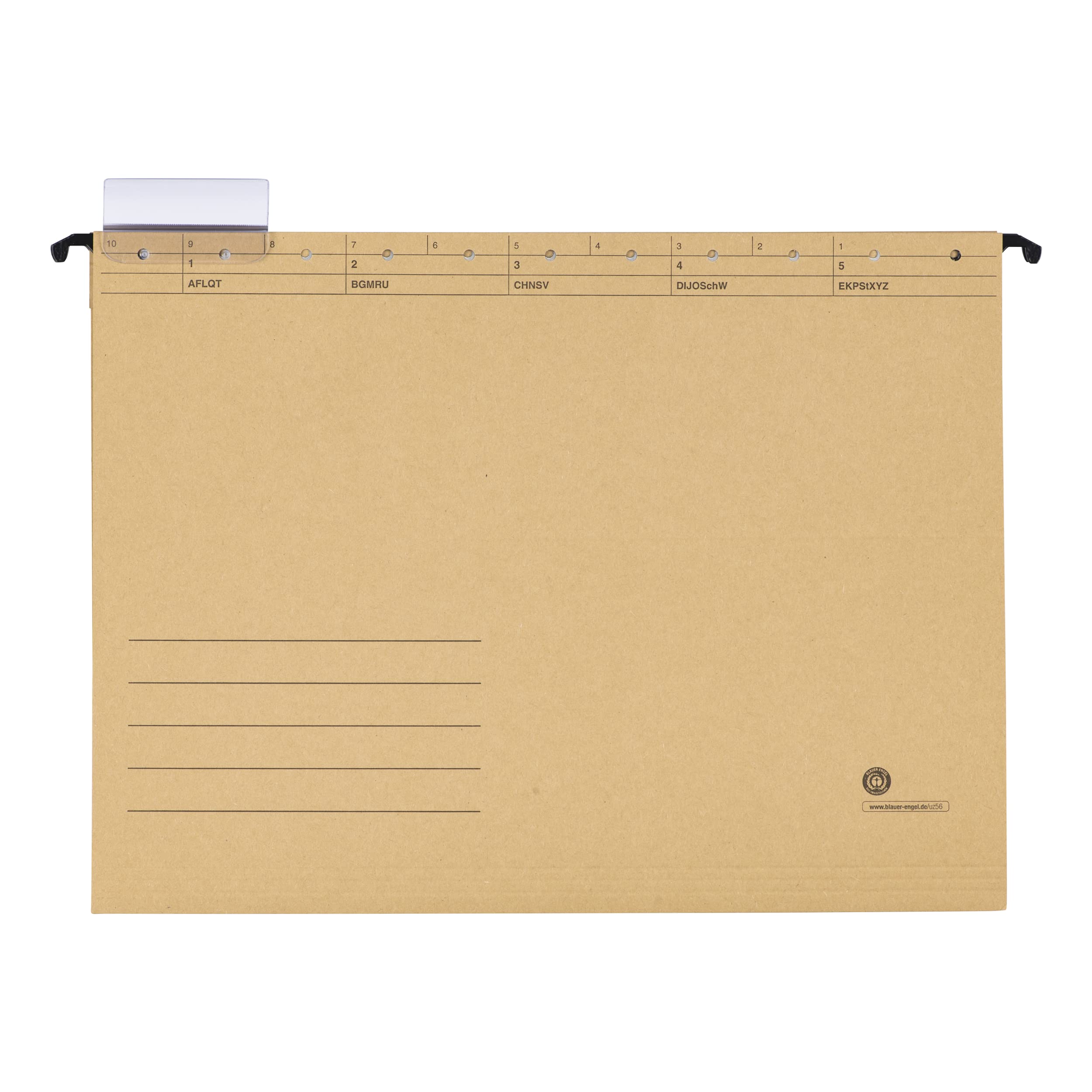 Limit Cartelline sospese per formato A4, apertura laterale, 25 pezzi, colore marrone naturale
