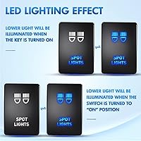 Vista 5 de Nilight Luces de punto Interruptor de botón pulsador 12V ON OFF con kit de cable conector 1.28" x 0.87" Repuesto para Toyota Sequoia Highlander