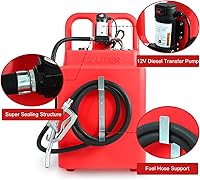 Vista 2 de EASYBERG Tanque de combustible portátil de 32 galones de 120 litros con bomba diésel de 12 V, ruedas resistentes con mango superior de alta