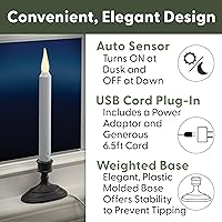 Vista 3 de 612 Vermont Velas LED Eléctricas para Ventanas con Sensor del Atardecer al Amanecer, Llama Parpadeante Blanca Cálida o Encendido Constante, Bronce