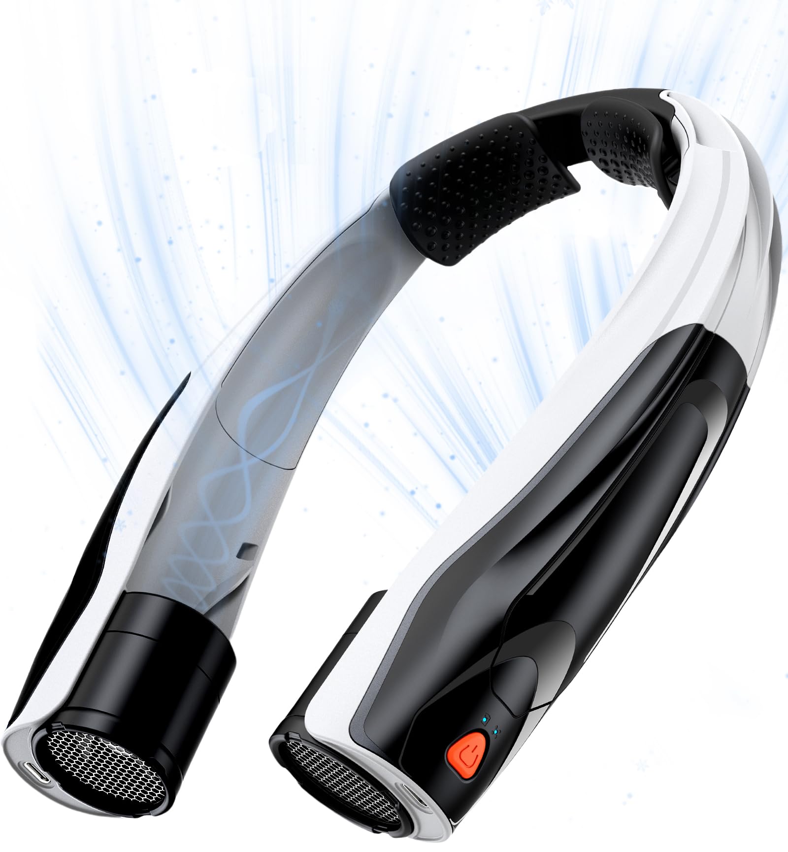 Hands-Free Portable Neck Fans - 6000mAh High Capacity Battery, USB Dual Port Fast Charging, Ultra-Quiet 6 Speeds Cooling Air, 360° Airflow for Outdoor, Indoor, Office, Travel - Black