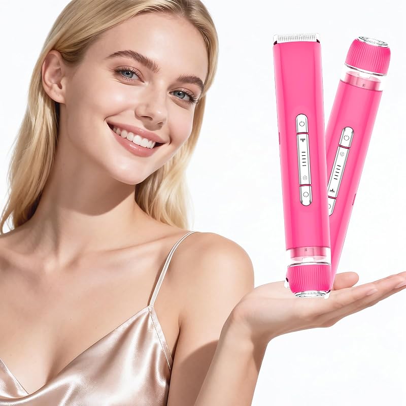Aparador elétrico feminino Baopilong 2 em 1 para corpo e rosto, uso seco e úmido, recarregável, Modelo 2TMQ