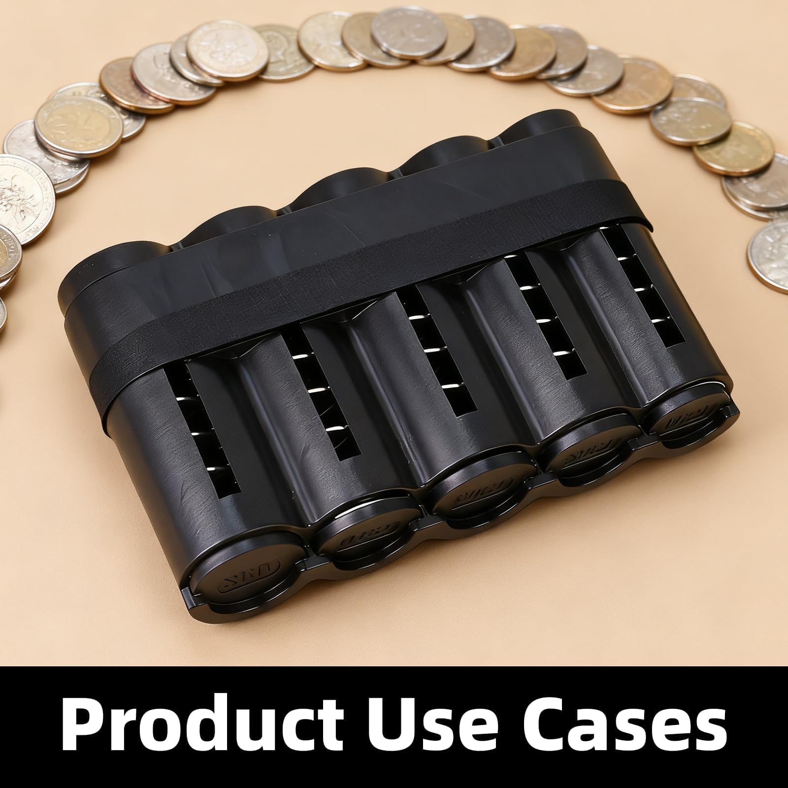 Portamonedas para Monedas Euro Clasificador y Dispensador Portátil Organizador Negro