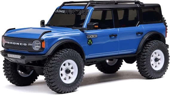 Axial 1/30 SCX30 Ford Bronco 4X4 RTR Brushed RC Rock Crawler, Blue | Battery & Charger Included, AXI-2048T1