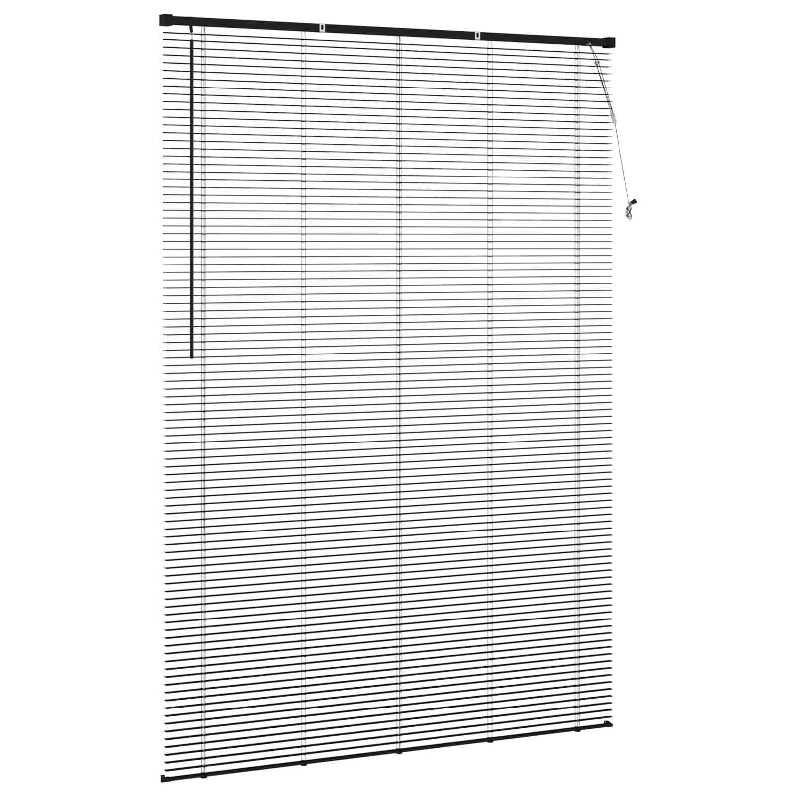 Gecheer Tenda Veneziana PVC, Tapparella Regolabile con Controllo Luce, Design Moderno, 213 x 150 cm, Nero Opaco per Ufficio, Studio, Soggiorno