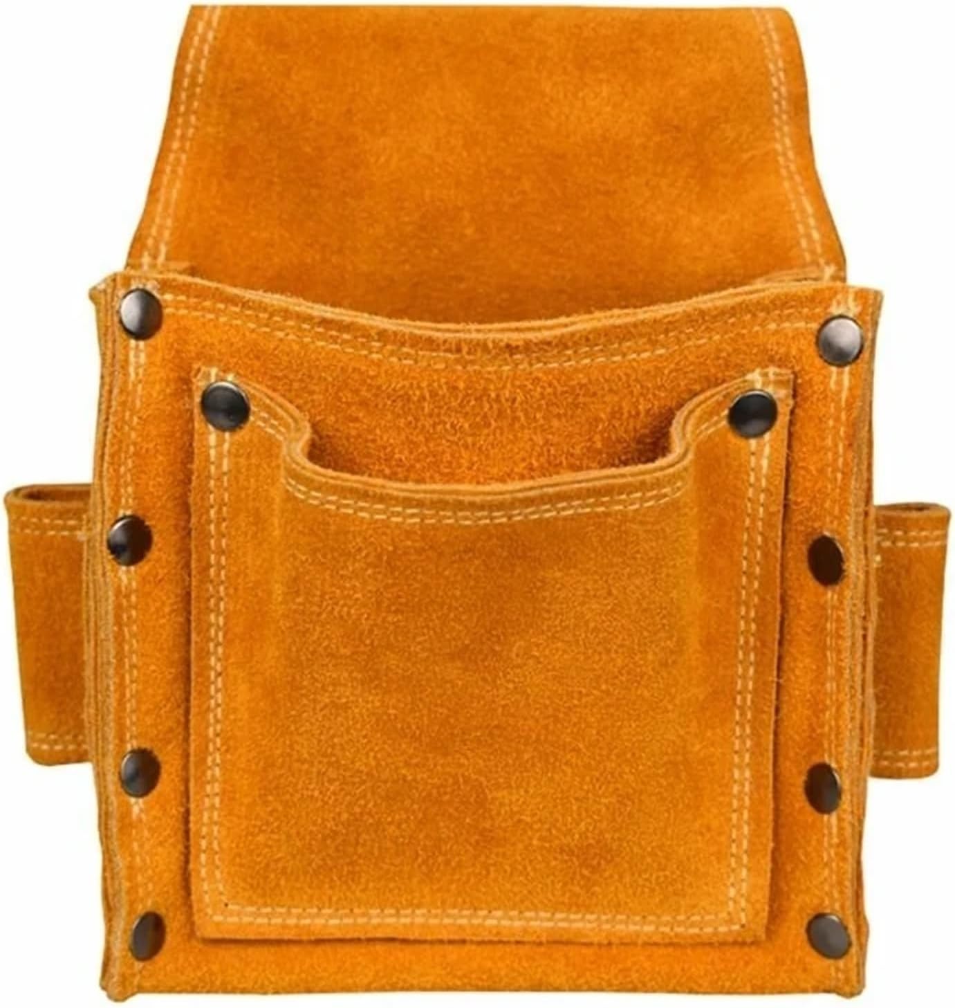 Tool Belt Pouch Cowhide Wearable Waist Pack Electric Drill Bag Screws Nails Bit Metal Parts Fishing Travel Tool Storage Bags with Belt