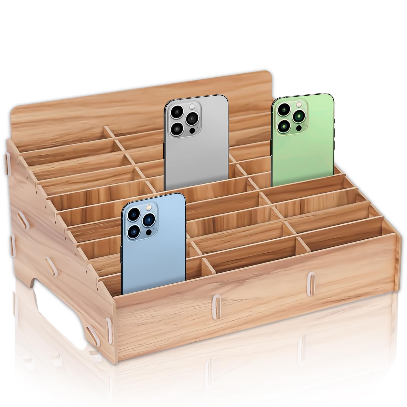 Boîte De Rangement Pour Téléphone Portable Grille En Bois De Bureau Boîte En Boi