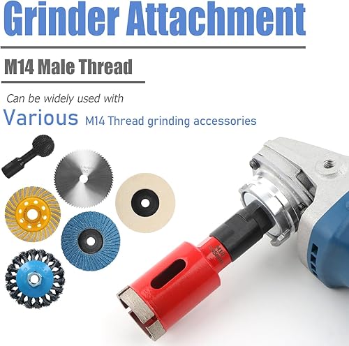 Miniatura 6 de Mesee 2 adaptadores de amoladora angular M10 hembra a M14 macho convertidor de roscas de varilla pulidora accesorio para brocas de núcleo de