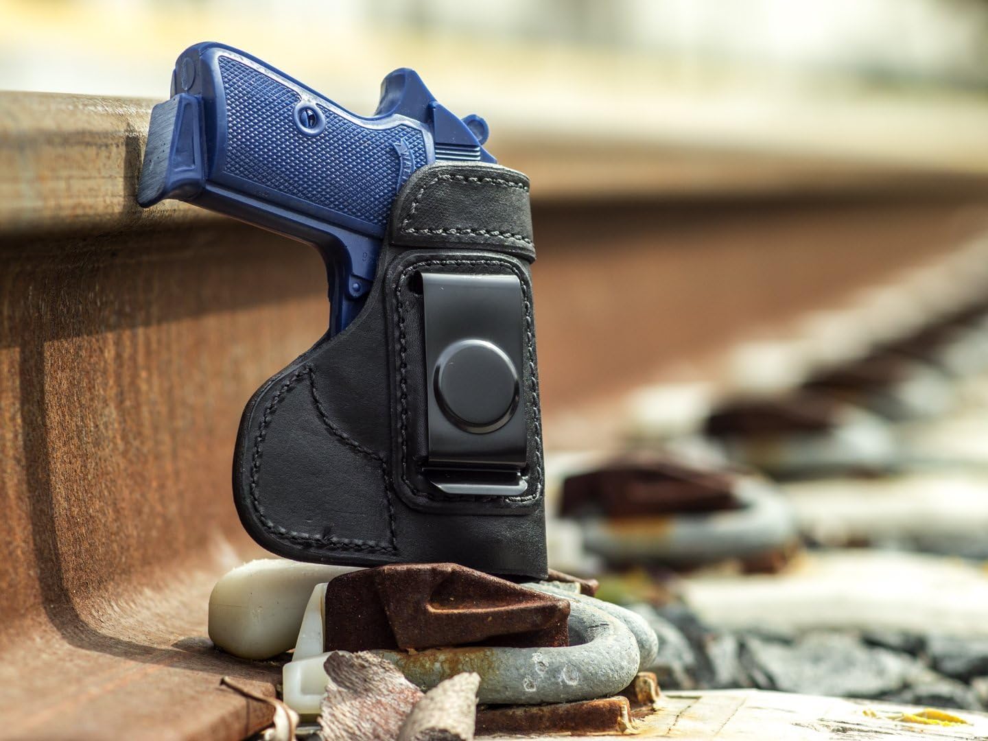 OUTBAGS USA LS3PPK (Black-Right) Full Grain Heavy Leather IWB Conceal Carry Gun Holster for Walther PPK 380 & PPK/s 22LR. Handcrafted in USA.