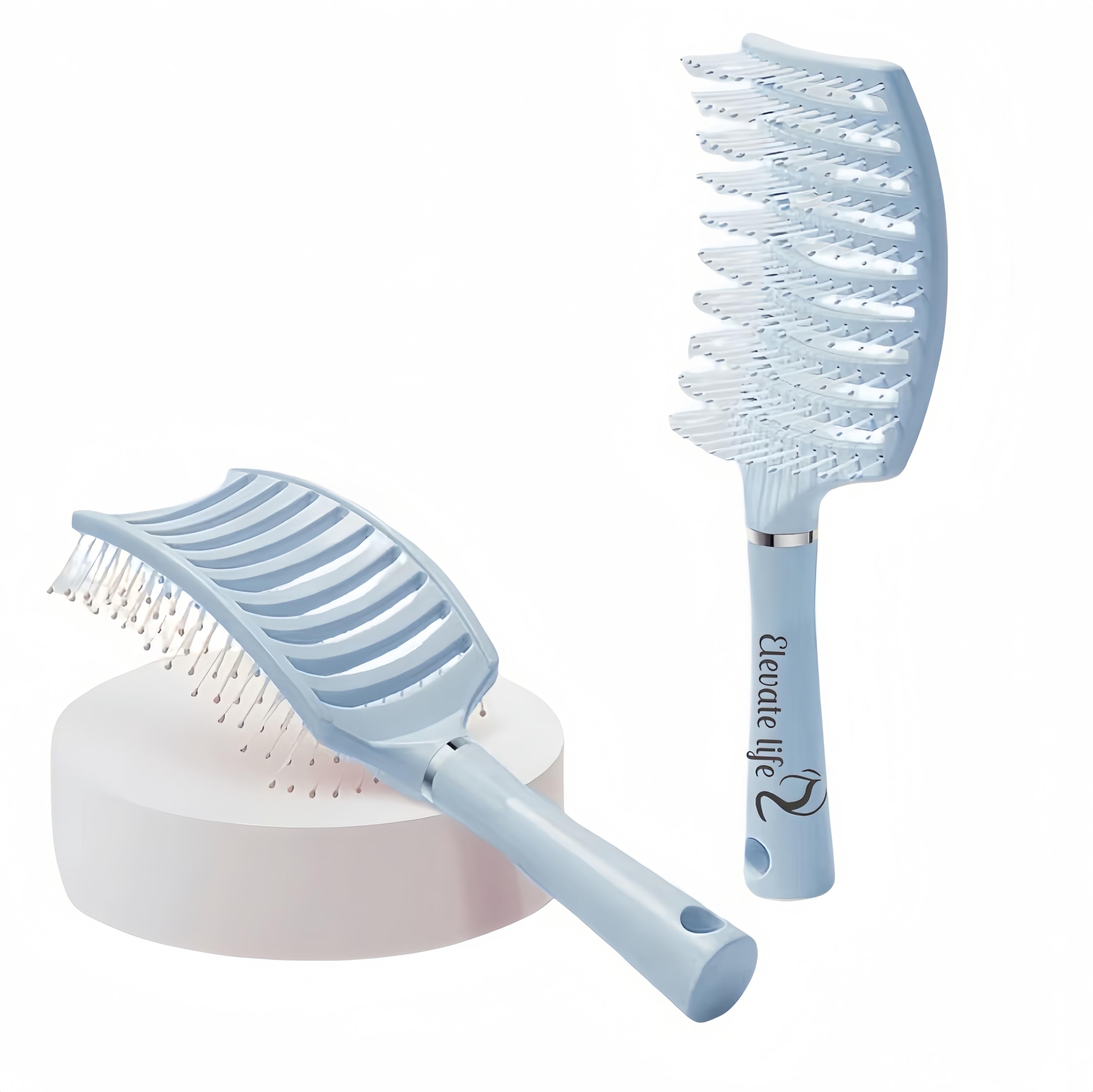 Elevate Life ヘアブラシ ブルー 速乾・静電気防止、敏感頭皮 お風呂 Amazon | Elevate Life ヘアブラシ スケルトンブラシ 敏感頭皮に優しい