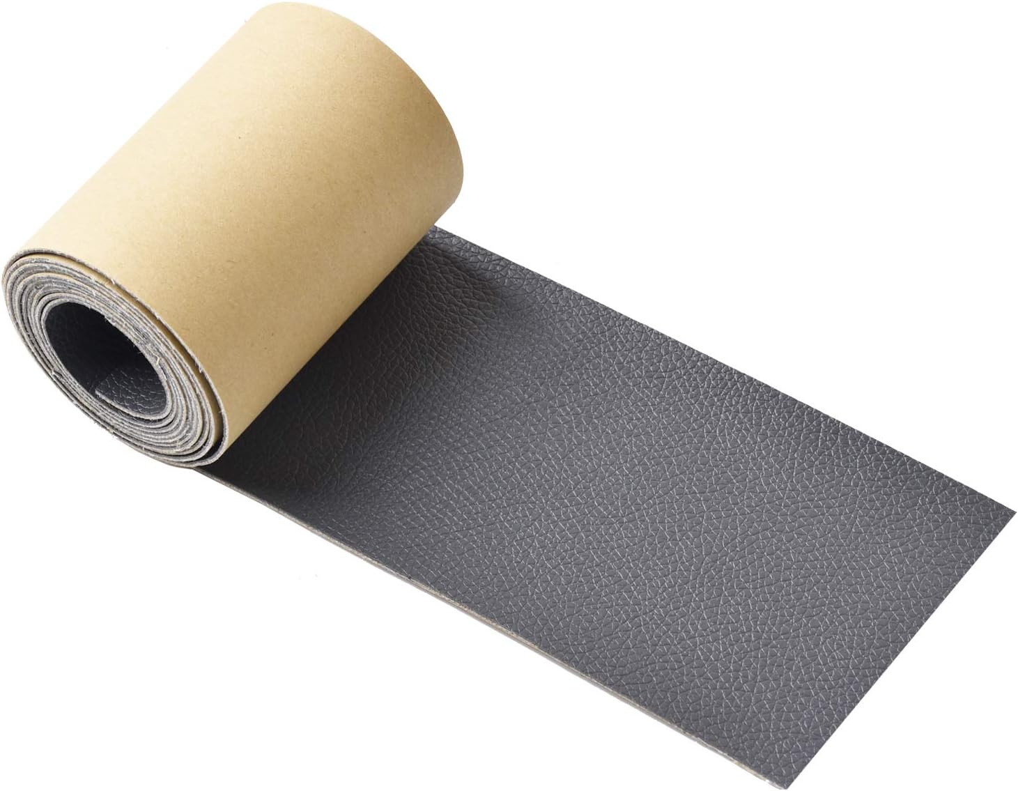 Leather Tape 3X60 Inch Self-Adhesive Genuine Leather Repair Patch for Sofas, Couch, Furniture, Drivers Seat (Gray)