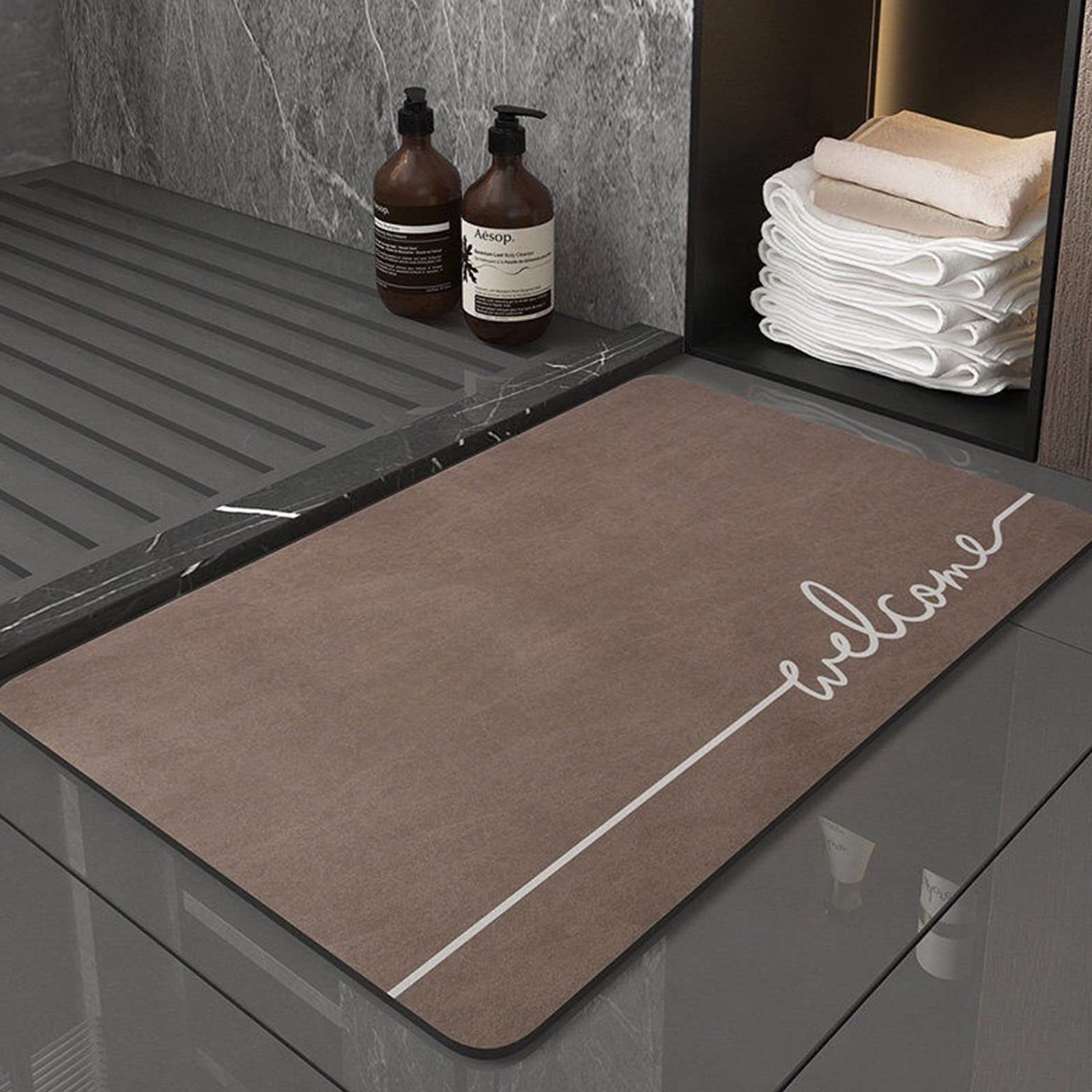 Alfombra de Ducha Curvada, alfombras de baño Antideslizantes, Alfombra de baño Premium Absorbente Extra Suave, Alfombra de baño Antideslizante, Suave y cómoda, decoración de baño m