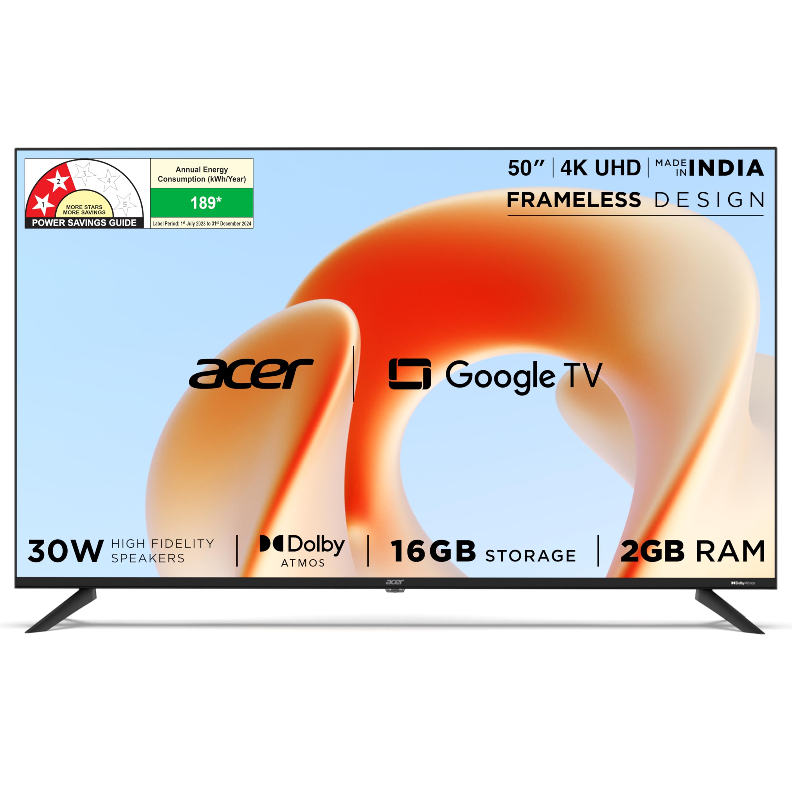 Acer 126 cm (50 inches) G Plus Series 4K Ultra HD LED Smart Google