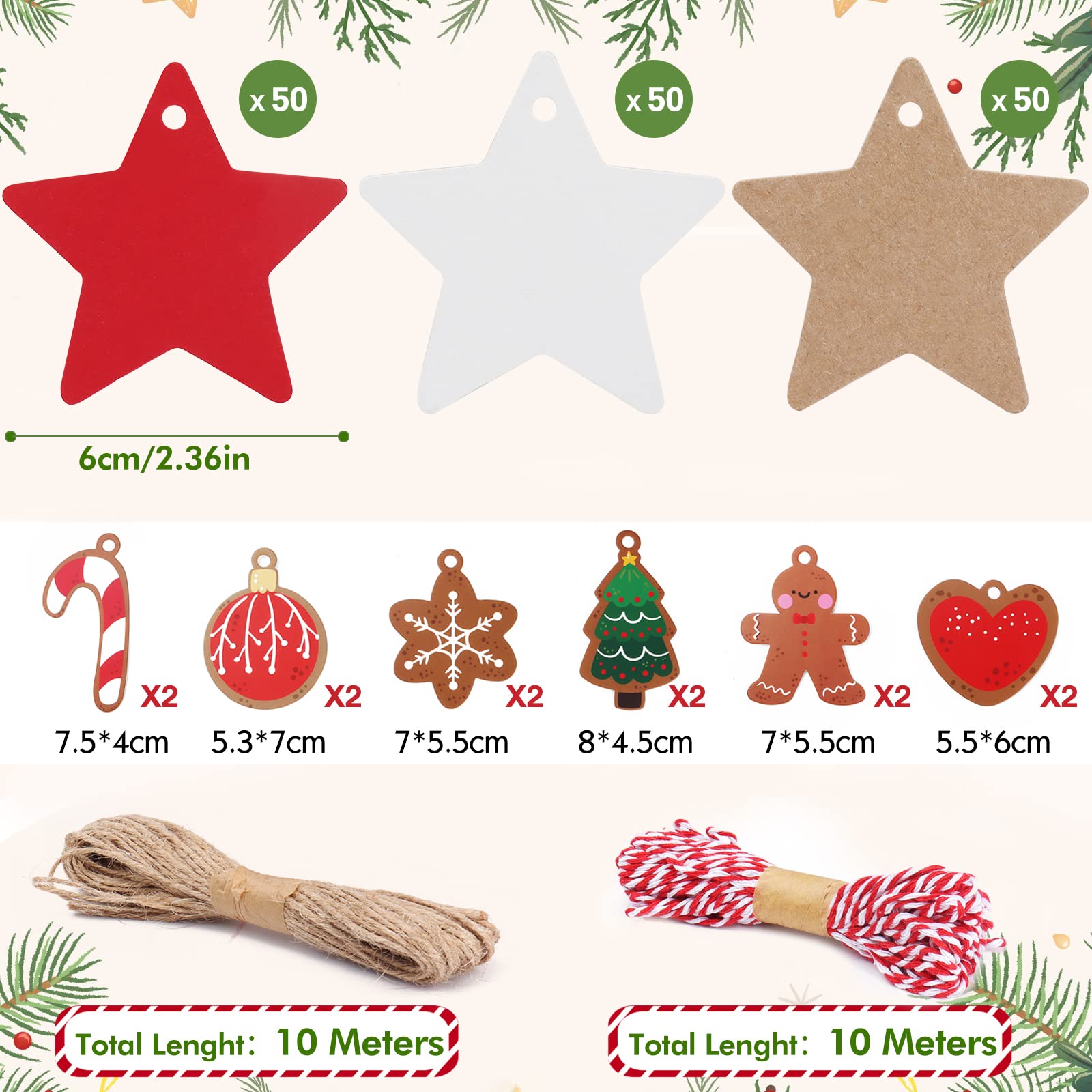 étiquettes Kraft Cadeaux 50 Étiquettes Merci Cœur Kraft - Avec 10m Ficelle Jute - Pour Cadeaux Mariage Anniversaire Kraft Ficelle Jute