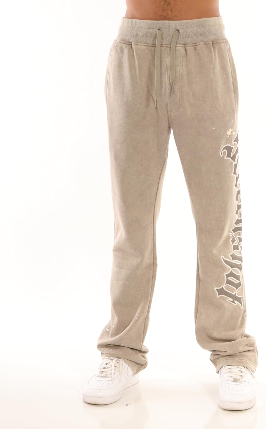 SCREENSHOT-Fleece Pants 5202 Mens Streetwear Urban Stack Fit Fleece Pants - NYC Street Fashion Sweatpants Ribbed Wasteband - Image 2