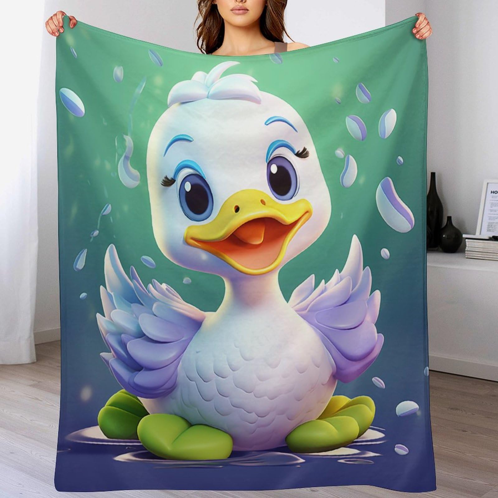 Couverture canard en flanelle douce et durable - Plaid moelleux de qualité supérieure