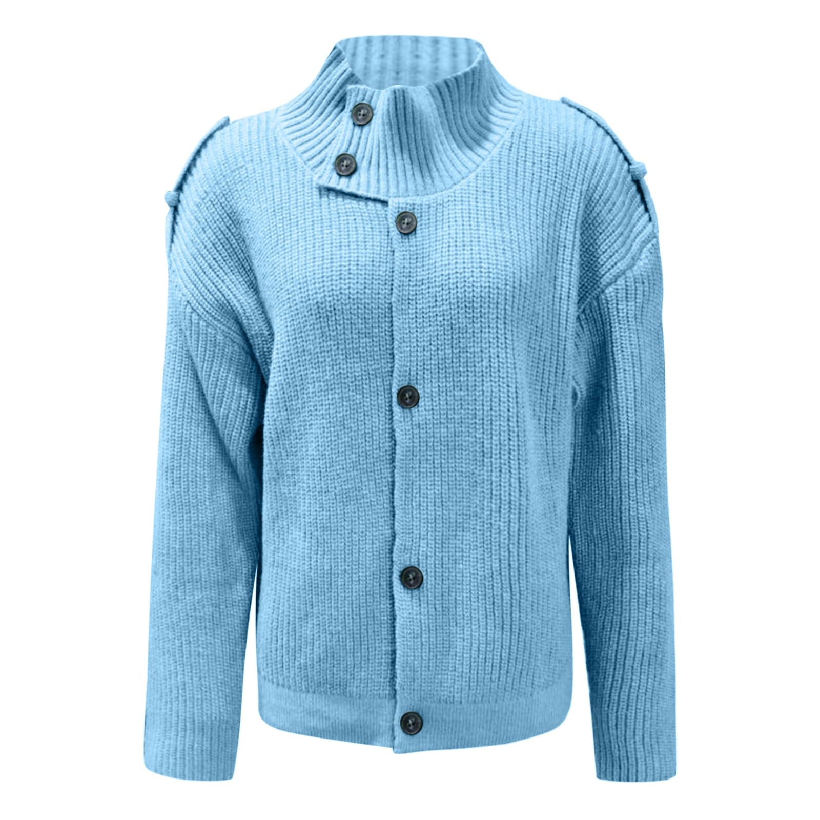 Generisch Cárdigan casual de manga larga para mujer, ropa de abrigo suave y transpirable, cárdigan fino y ligero, cárdigan de punto fino casual grueso, cálido, abrigo de punto suave