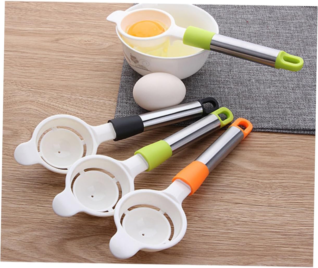 Steel Plastic Handle with Stainless Separator Egg for Cooking Baking