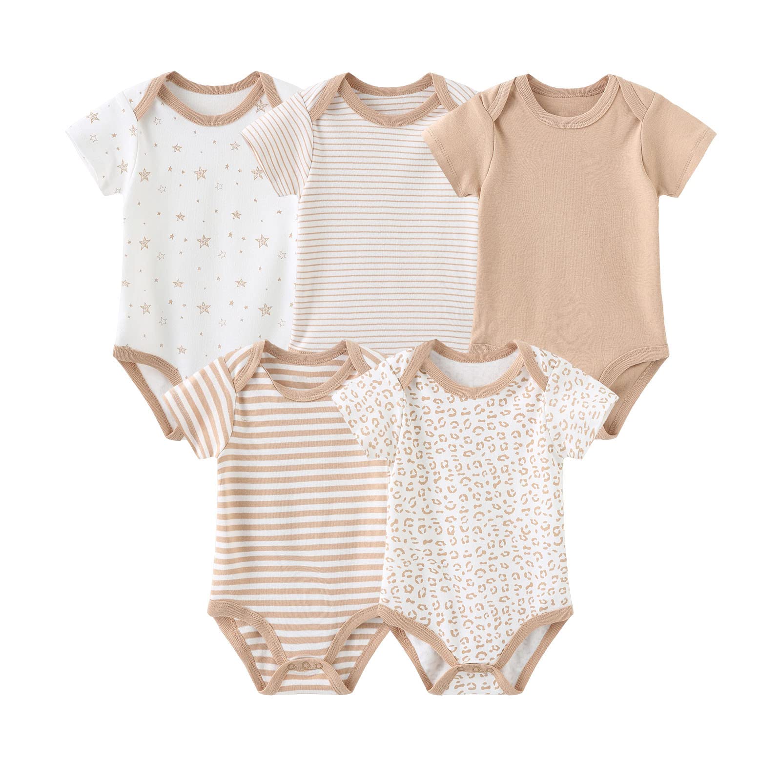 Chamie Baby Bodysuit Cotton Short Sleeve Vests for Newborn 5-Pack One-Piece Suit for Boy and Girl 0-12 Months… — view 24