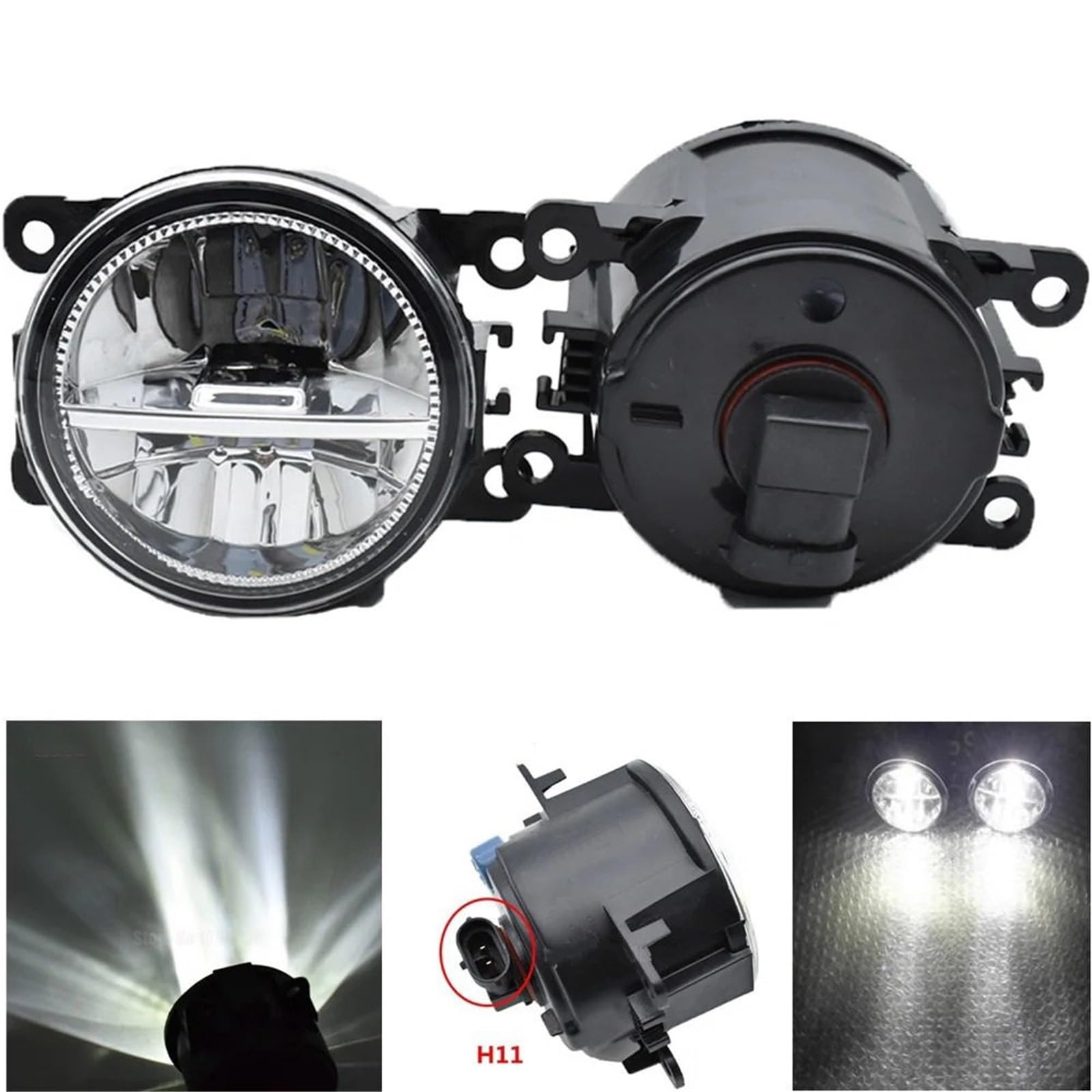 Światła drogowe Do L200 Triton Strada Hunter 2006-2015 | 2x Okrągły Przedni Zderzak LED Światła Przeciwmgielne Halogenowe Lampy Przeciwmgielne(White LED Fog Light)