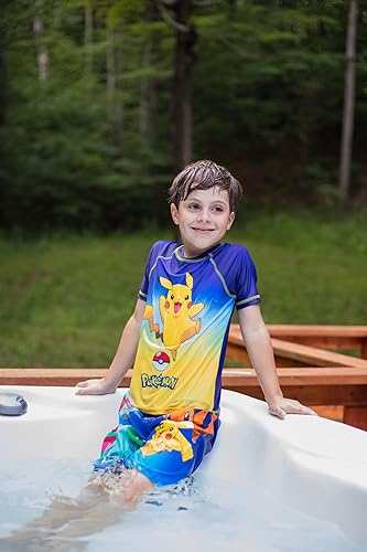 Miniatura 2 de Pokemon Bulbasaur Charmander Squirtle Pikachu - Conjunto de traje de baño para niños pequeños a grandes, Azul