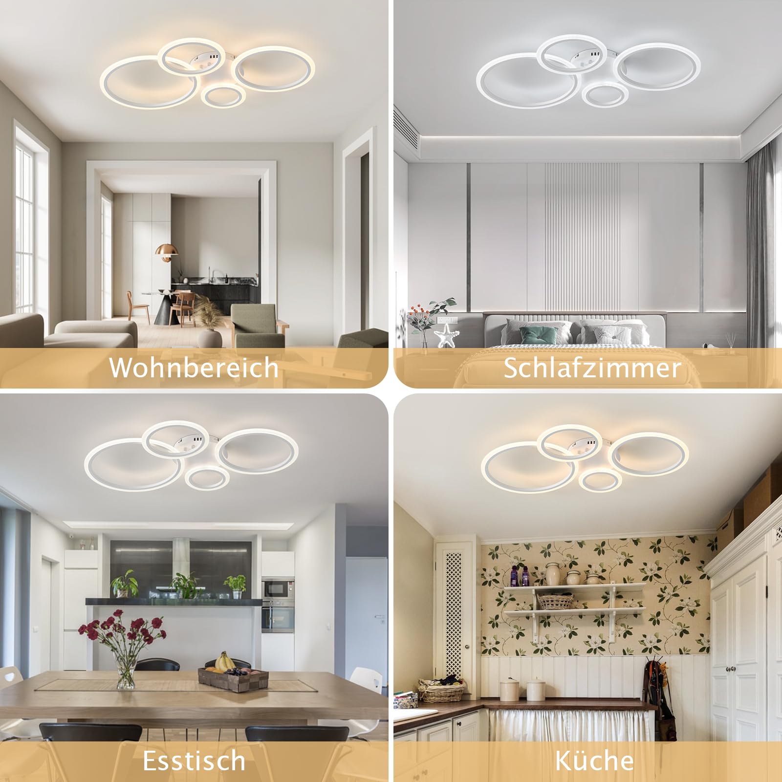 LED Deckenleuchte Dimmbar, 40W Deckenlampe LED Wohnzimmerlampe mit Fernbedienung APP Farbwechsel, Moderne Wohnzimmerlampe Dimming Deckenbeleuchtung Schlafzimmerlampe
