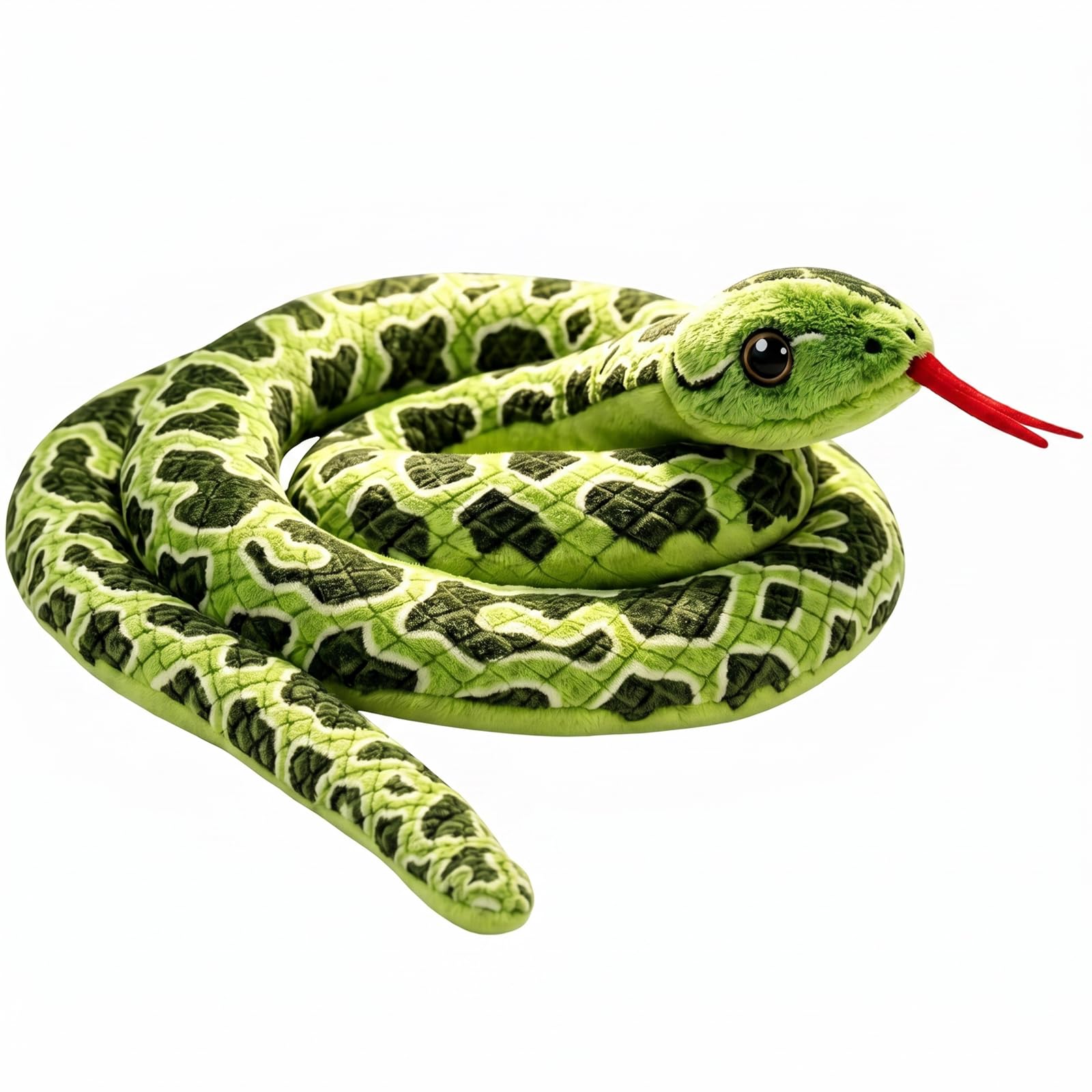 ZPSCXQ 1-Piece Snake Toy, 100cm Realistic Fake Snake Plush, Cyan Curved Fabric Toy Snake for Jungle Theme Party Decoration and Prank Props