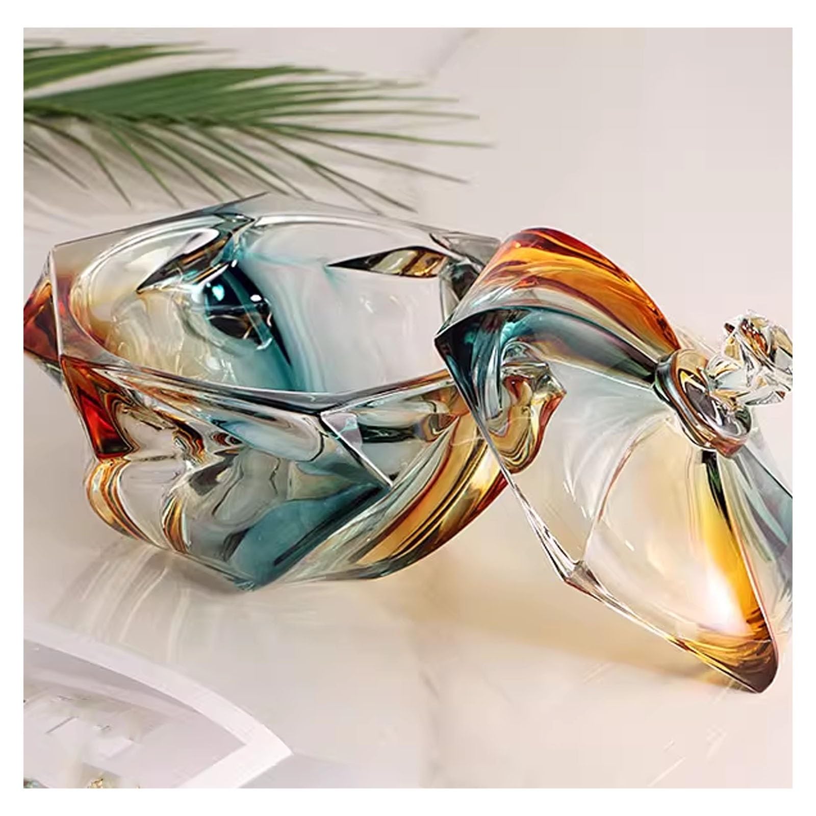 Tarro de cristal para caramelos con tapa, recipiente de almacenamiento transparente para dulces, caja de joyería hecha a mano, tarro decorativo para el hogar y eventos
