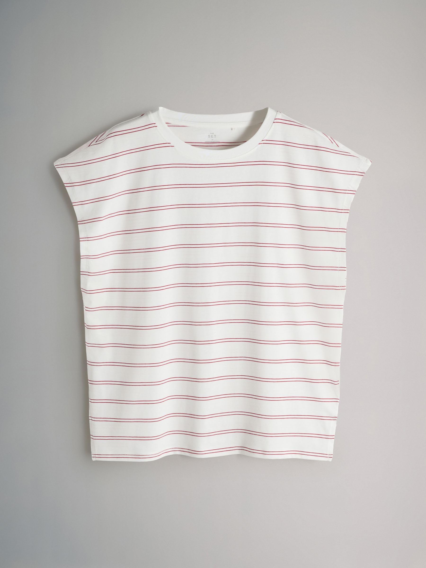 THE SET Donne Confezione da 4 T-Shirt con Maniche ad Aletta | Adulto, Standard, Pull On, 100% cotone, Lavabile in lavatrice