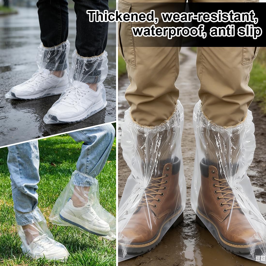 Copriscarpe Monouso Impermeabili Antiscivolo USA e Getta per Pioggia Outdoor