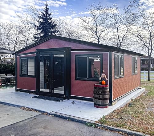 Casa prefabricada para Vivir, casa pequeña de 1 a 4 dormitorios con Cocina y baño Totalmente Equipado, casa móvil para Adultos, casa de Vacaciones o Uso como Oficina