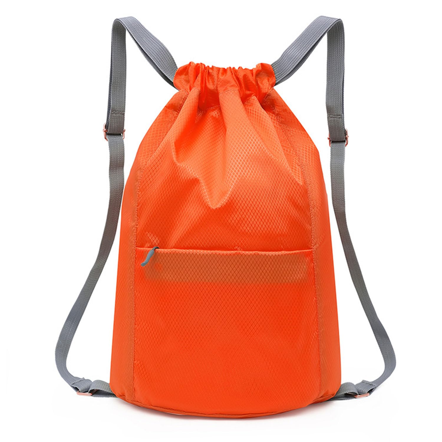 SHENGRUI Drawstring Bag Waterproof Swim PE Bag Unisex Large Sports String Backpack Oxford Fabric Gym Sack for School Travel Swimming Holidays Climbing Hiking (45 * 30,Orange)