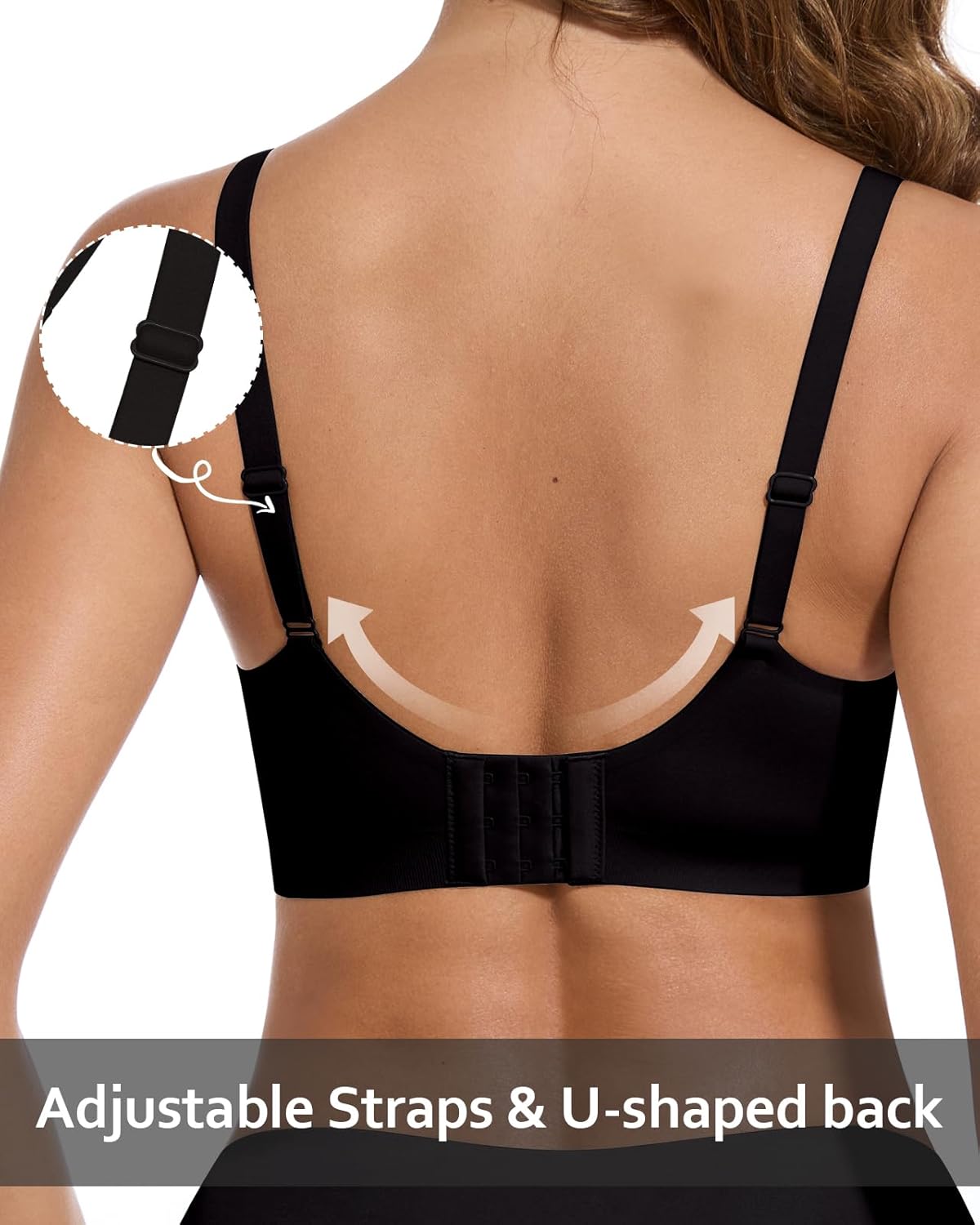 WOWENY Deep V Bras for Women No Underwire Wireless Push Up Bra Comfort Bralettes Seamless Plunge Bra with Support - Image 2