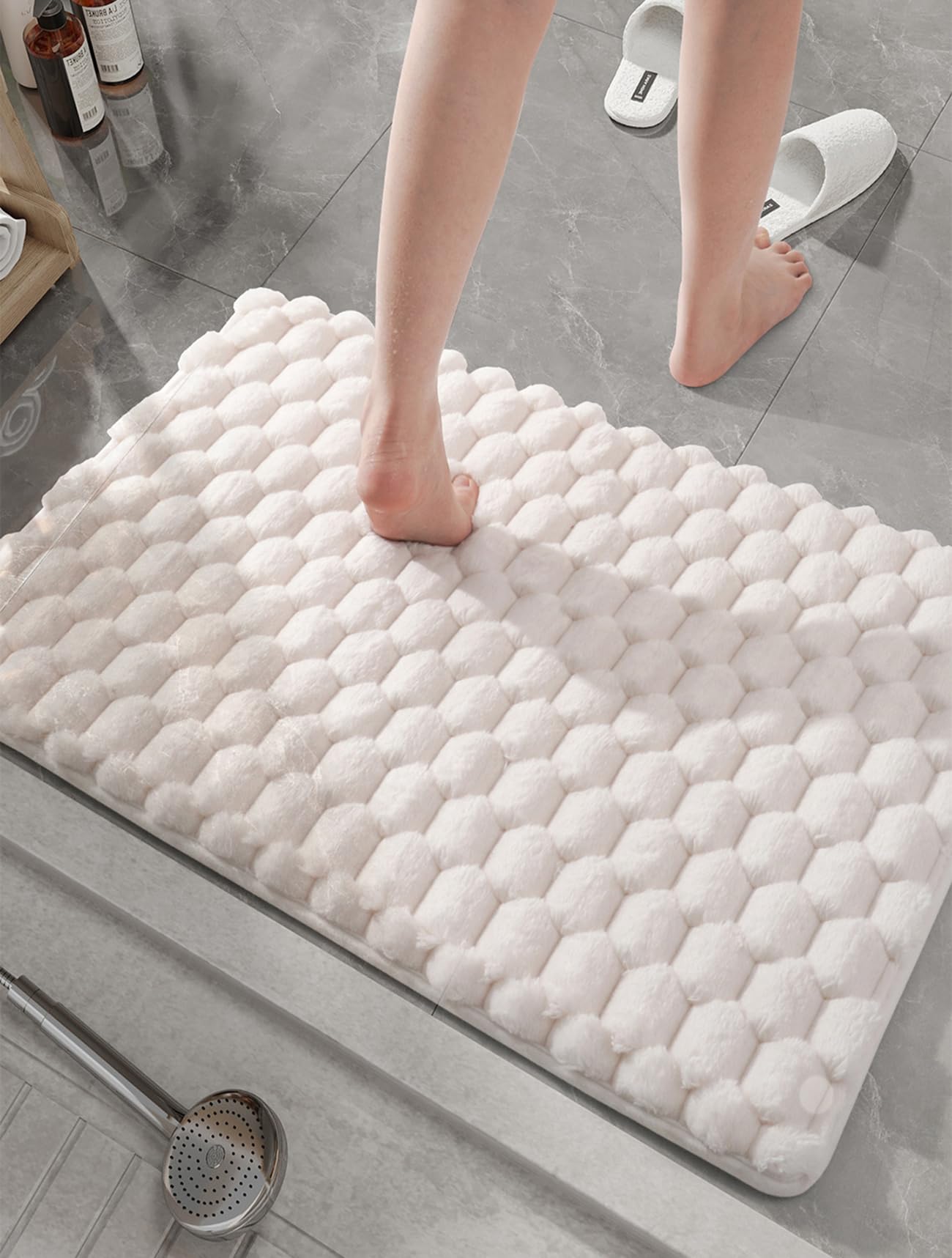 Tappeto Bagno, Tappeto Peloso, Tappeti Bagno Moderni, Soffice Tappeto Peloso per Vasca E Soggiorno,Nero,40x60cm