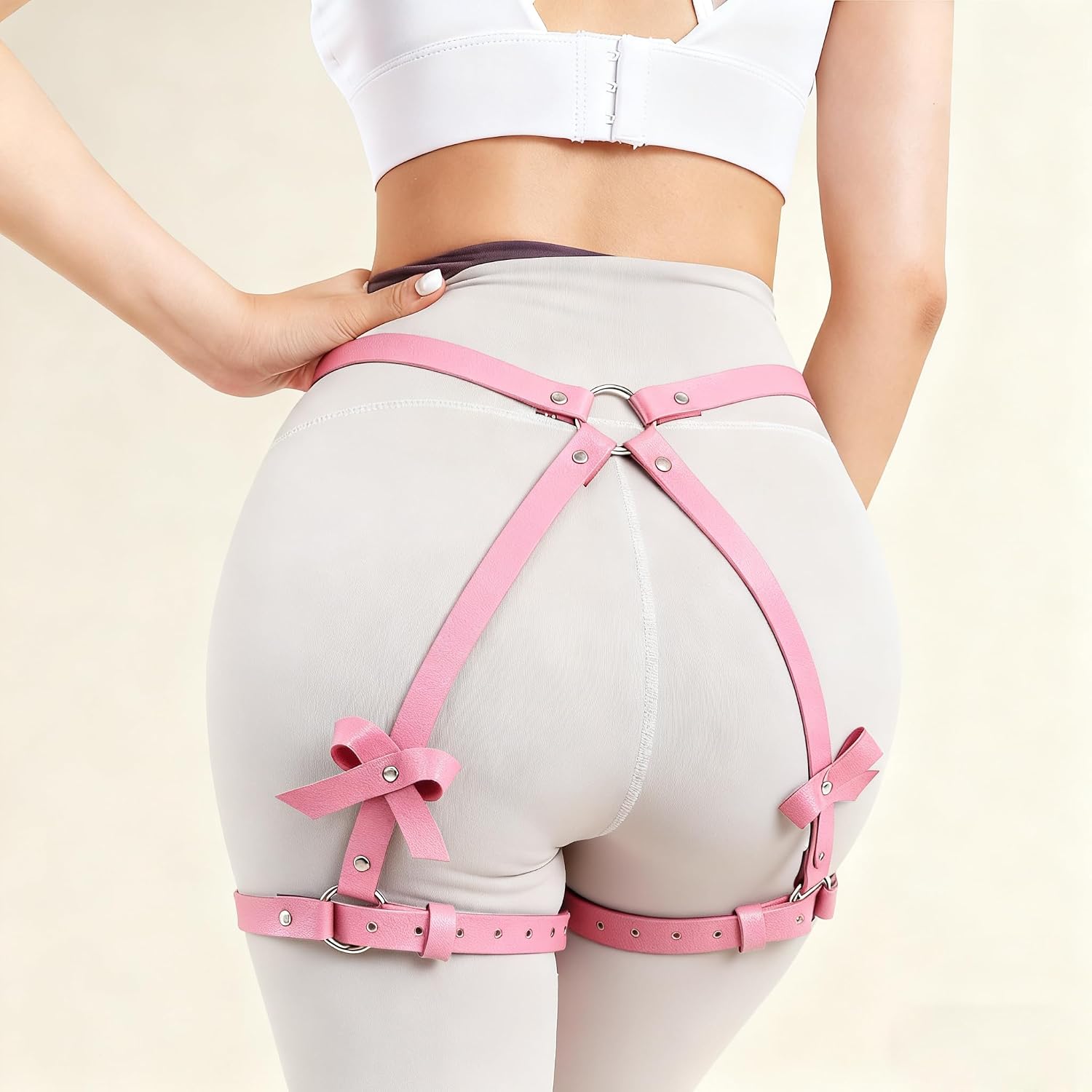 BAQOEYII Punk Leather Thigh Straps,Punk Leather Body Harness Belt Suitable for Halloween Christmas Gothic Nightclub Dress