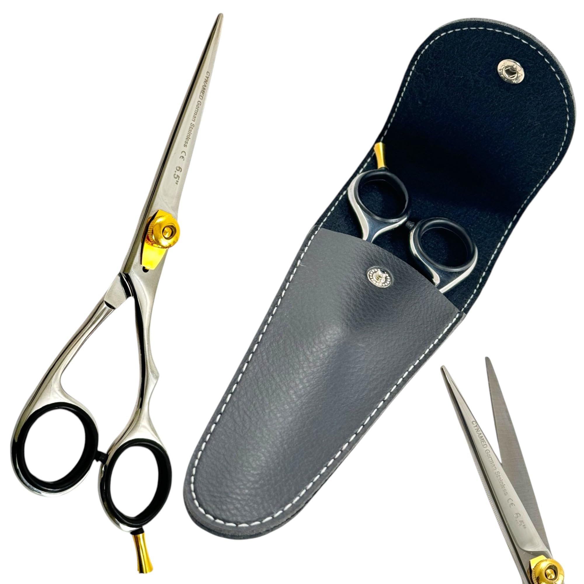 Premium Professional Barber Hair Cutting Scissors 6.5 inch Razor Edge Barber Scissors Salon Hair Cutting Shears German Stainless Steel Hair Cutting Barber Scissors, Hair Shears