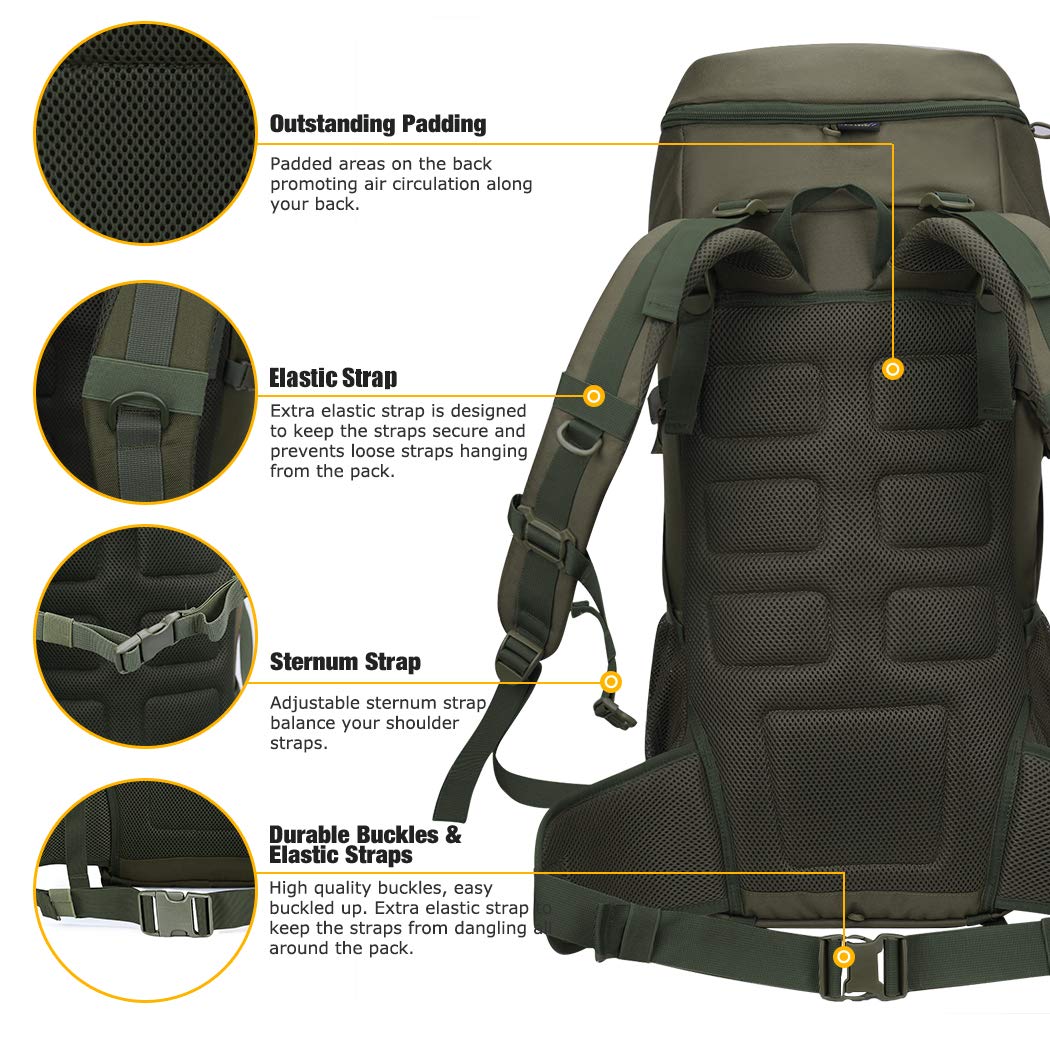 Mardingtop 50L/55L/60L/75L Molle Hiking Internal Frame Backpacks with
