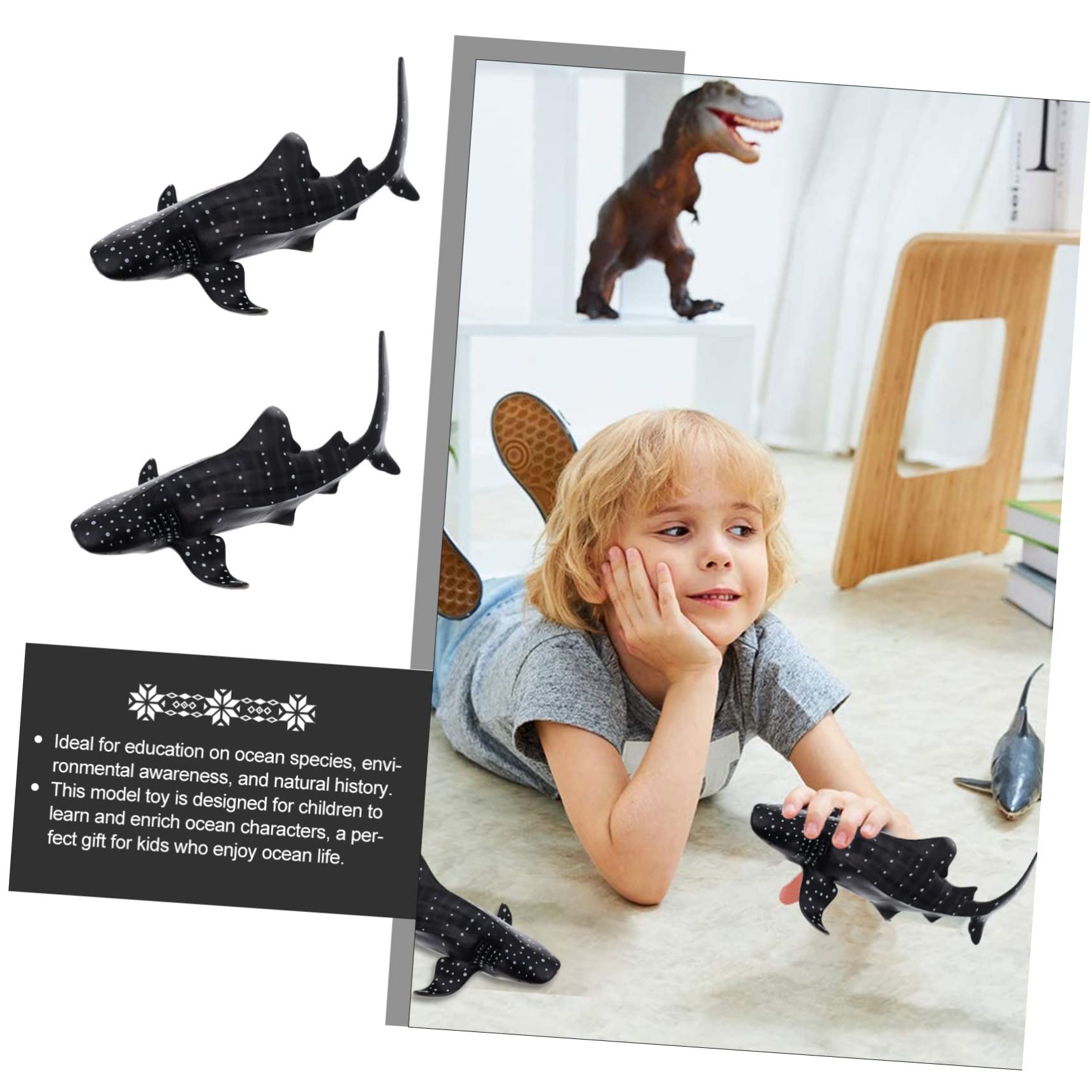 Modelo de Simulación de Tiburón Ballena Negro, Juguete Educativo Infantil